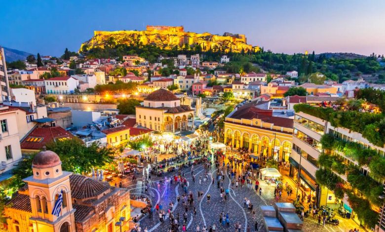 Athens-Greece-Monastiraki-Square-and-Acropolis